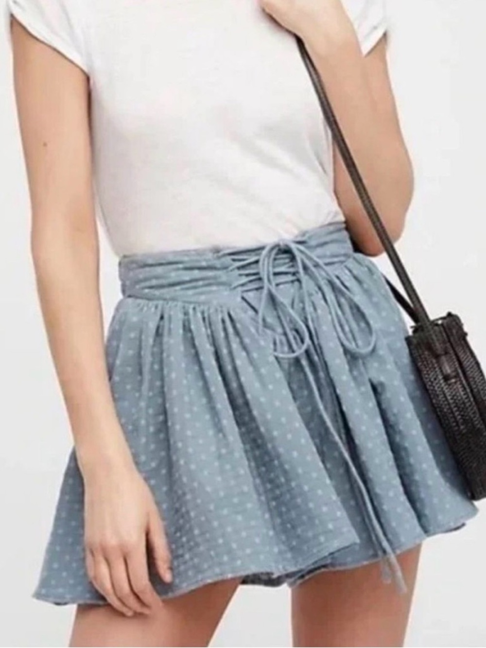 Free People - Meet Your Match Blue Polka Dot Skort Shorts Size XS Women’s